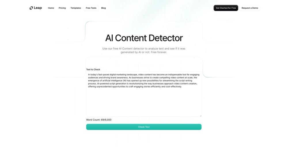 image for Free AI Content Detector