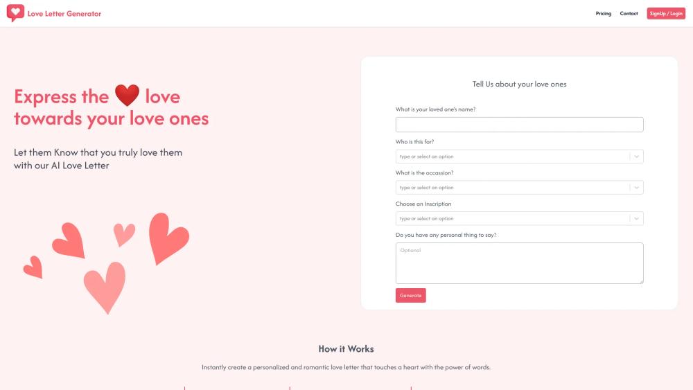 image for Love Letter Generator
