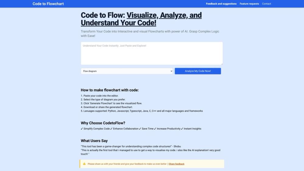 image for Code to Flow: Visualize your code