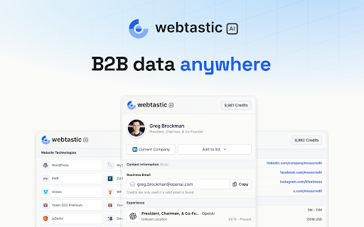 image for Webtastic AI: B2B data anywhere