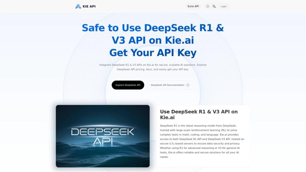 image for Kie.ai: Affordable & Secure DeepSeek R1 API