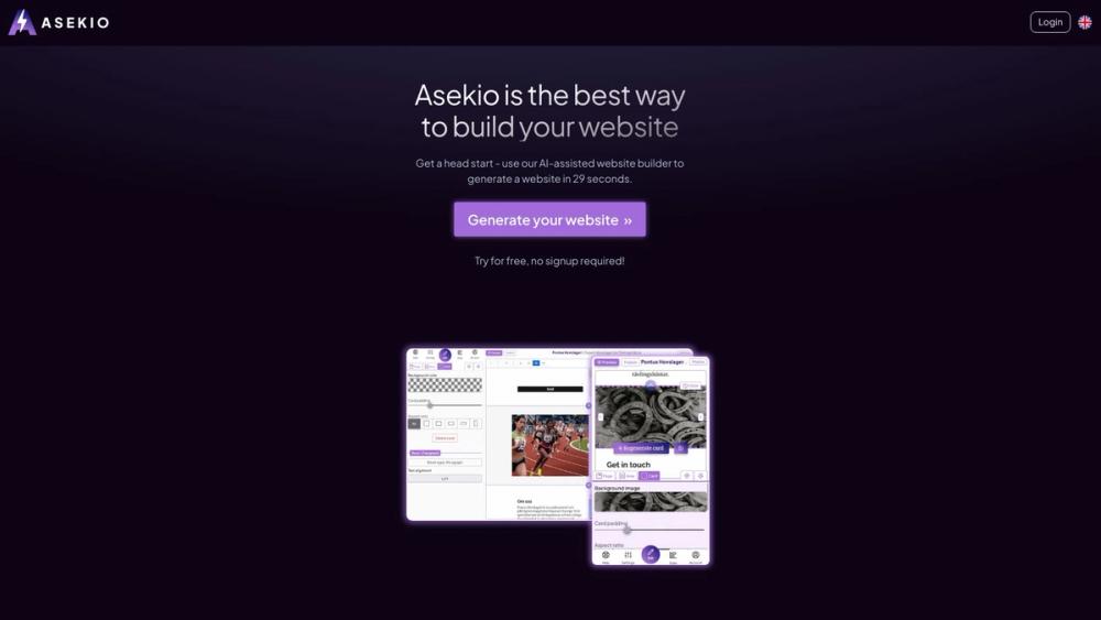 image for Asekio - AI website builder