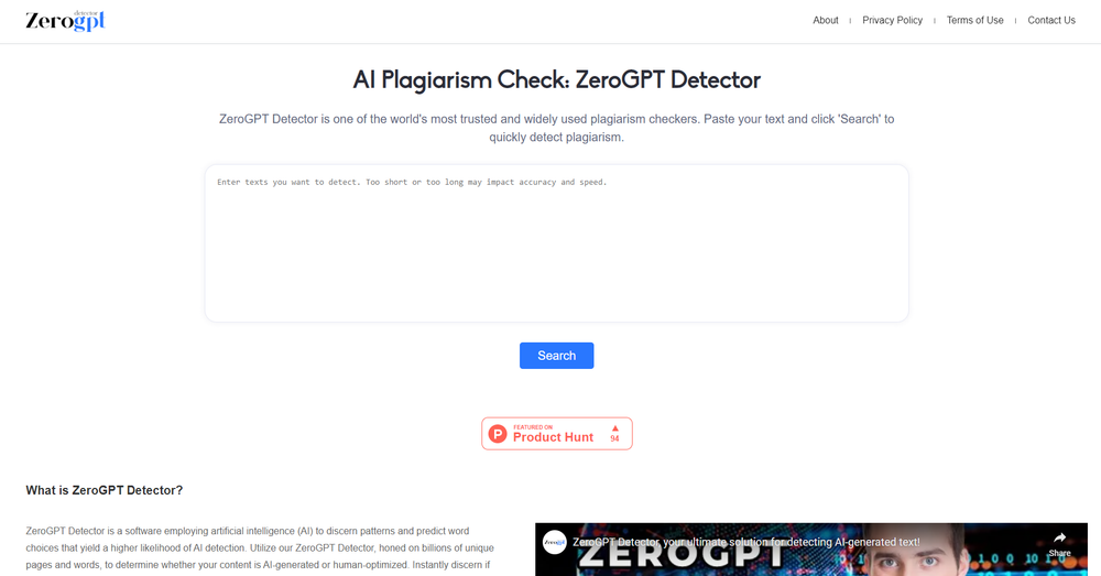 image for ZeroGPT Detector
