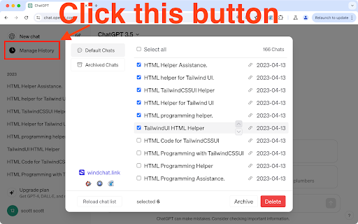 image for ChatGTP Batch Delete History
