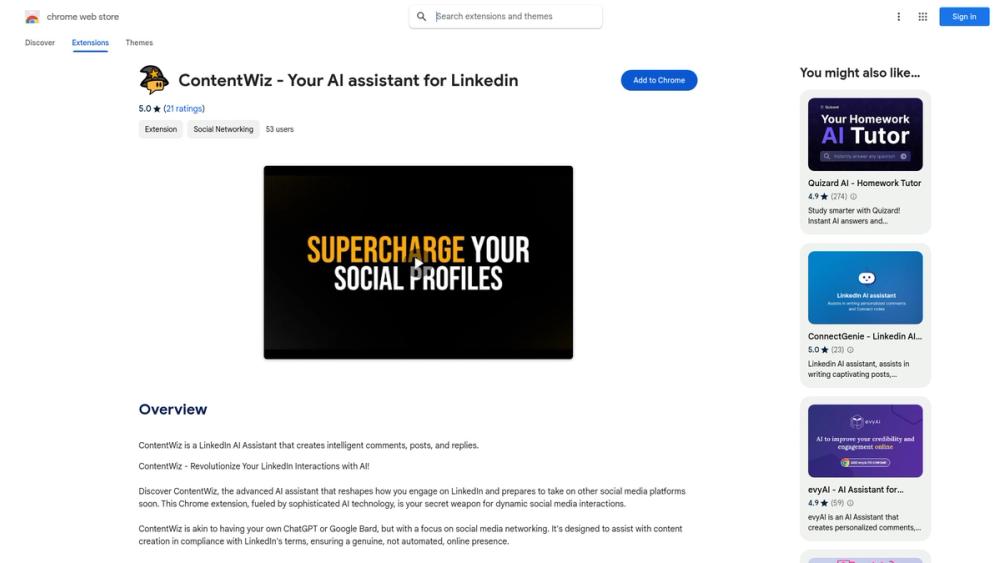 image for ContentWiz - Your AI assistant for Linkedin