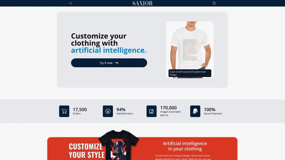 image for Saxior: Customize your clothing with AI.