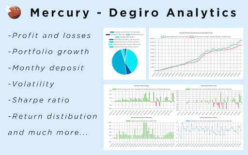 image for Mercury: Degiro Portfolio Tracking, Visualizations & AI Metrics