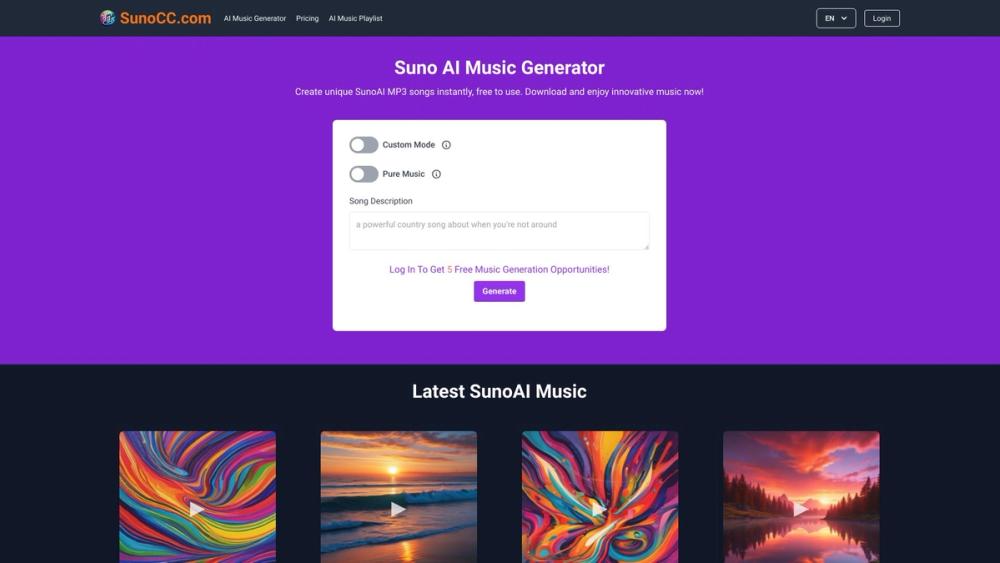 image for Suno AI Music Generator