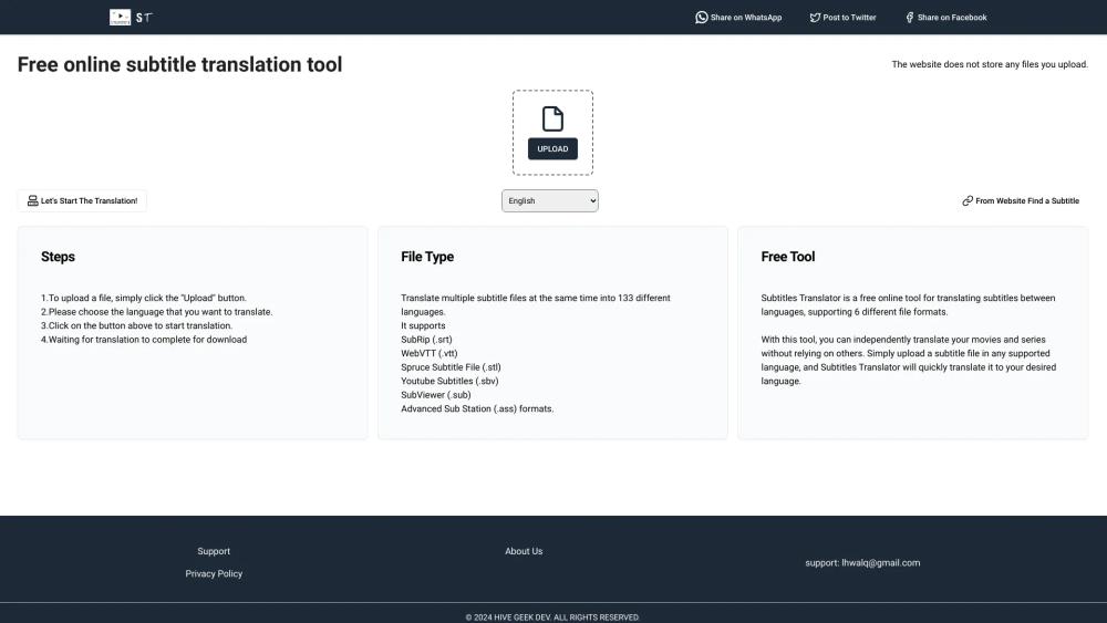 image for Subtitle Translation Tool