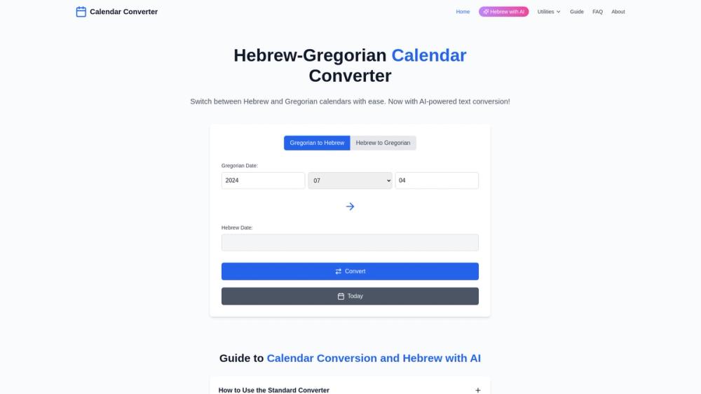 image for Hebrew Calendar with AI
