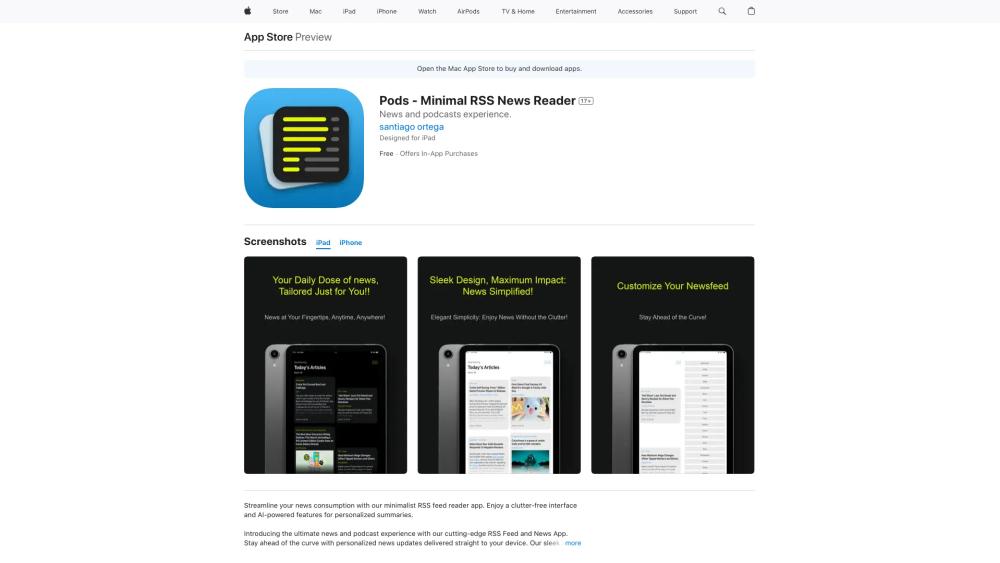 image for Pods - Minimal RSS News Reader