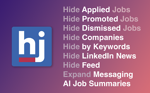 image for Hide Companies, Promoted, Applied Jobs on LinkedIn + AI Summarizer