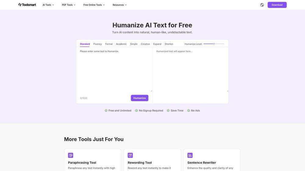 image for Toolsmart Free Humanize AI