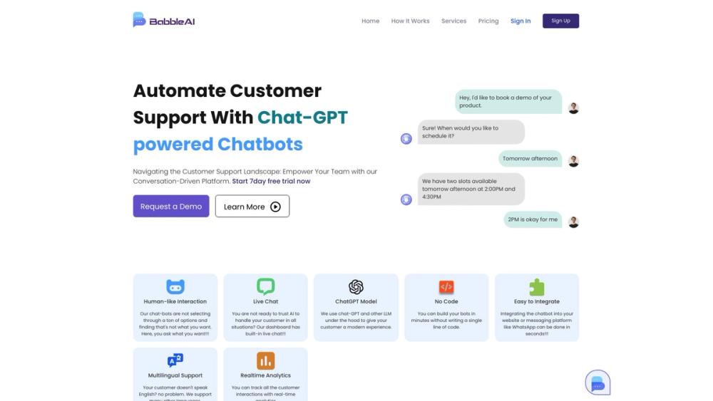 image for Babble AI | chat-GPT based Chatbots