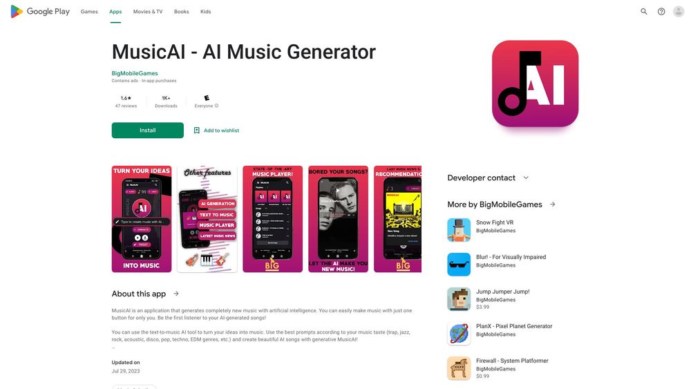 image for MusicAI - AI Music Generator
