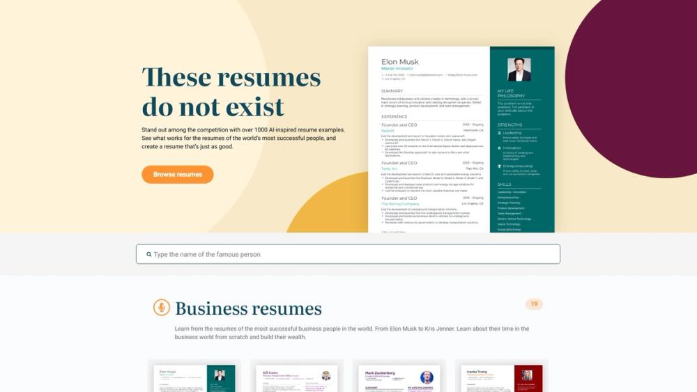 image for ChatGPT Famous Resumes