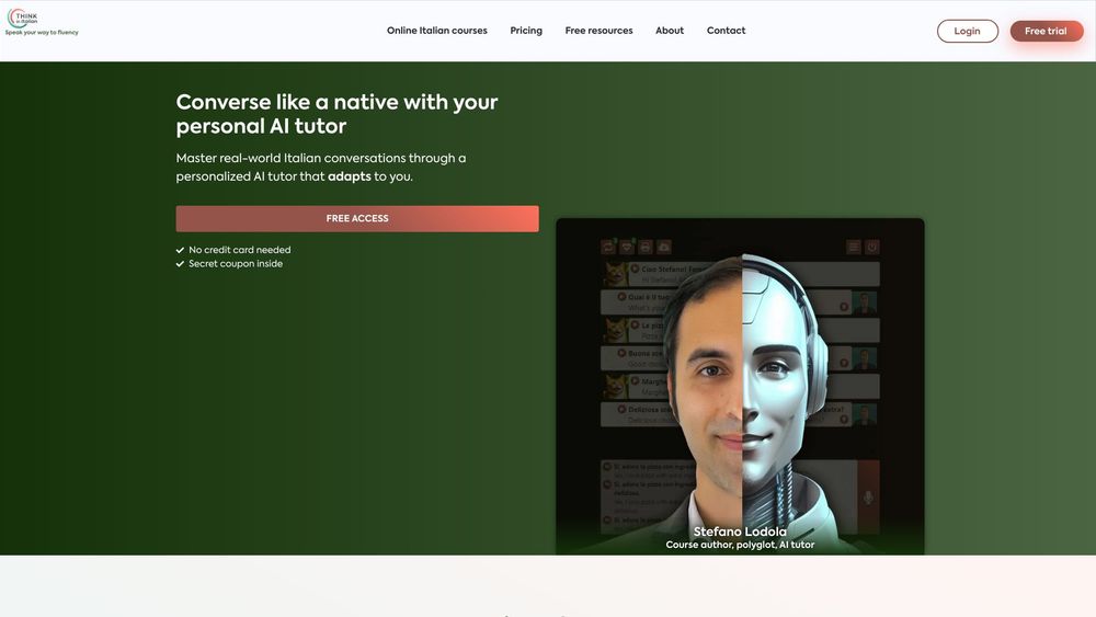 image for Think in Italian AI Language Tutor