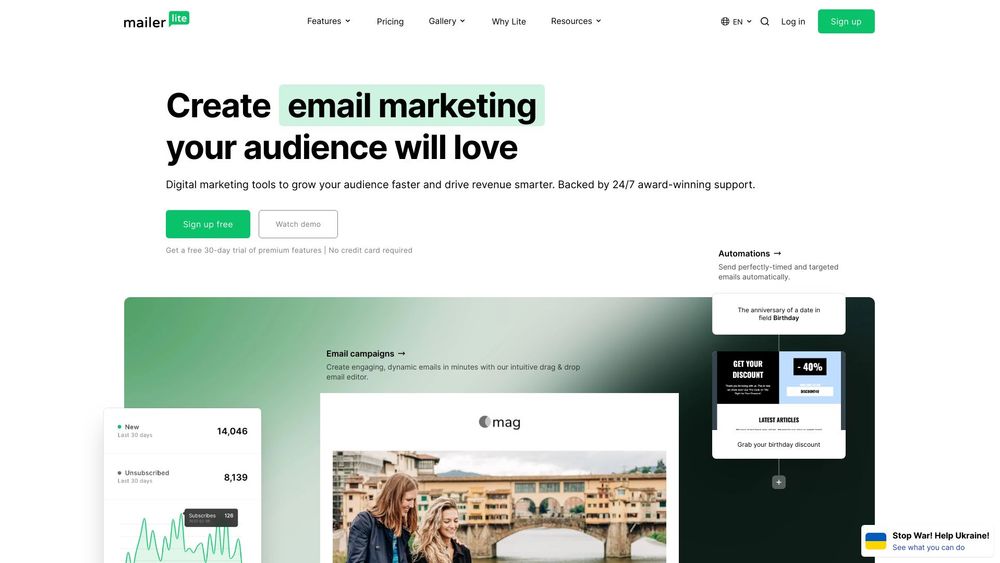 image for MailerLite AI Drag & Drop Editor