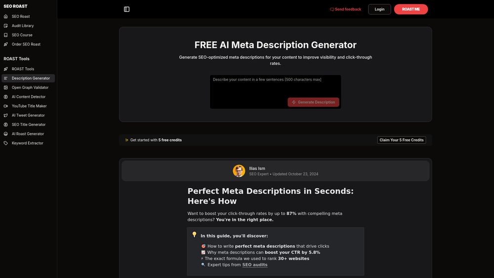 image for FREE AI Meta Description Generator