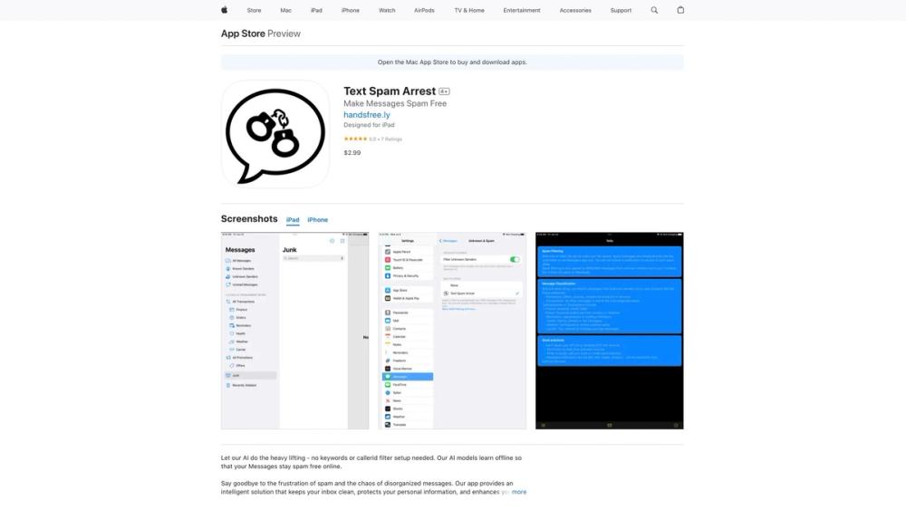 image for Spam Message Filtering (iOS)