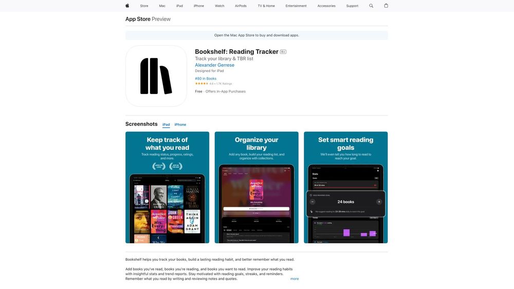 image for Bookshelf: A Better Reading Tracker