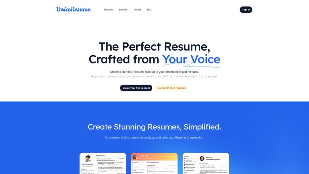 image for VoiceResume