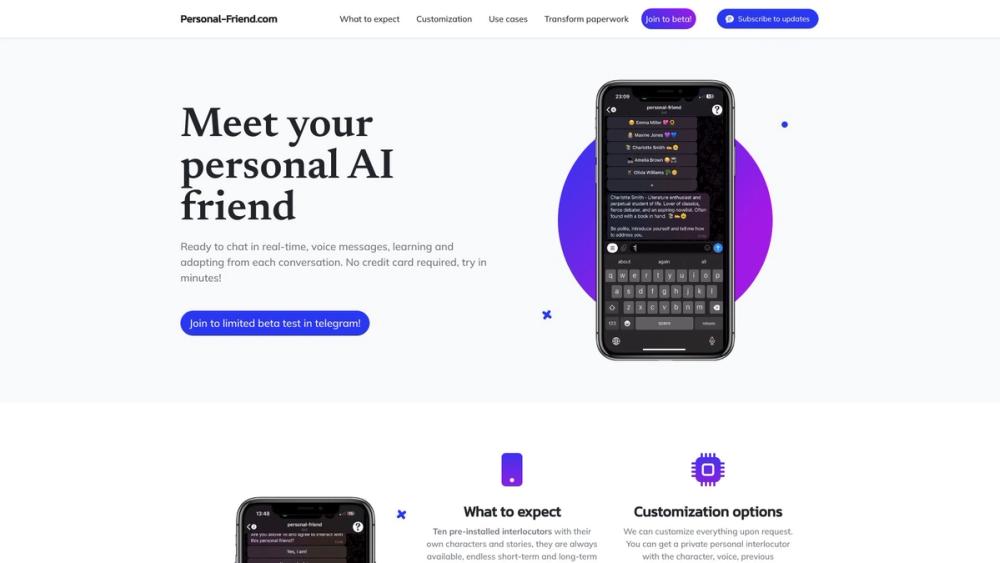 image for Personal-Friend.com - AI Friend is here!