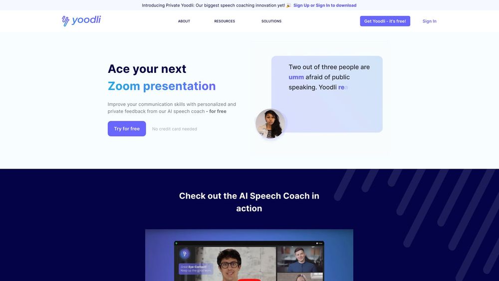 image for Yoodli AI Speech Coach
