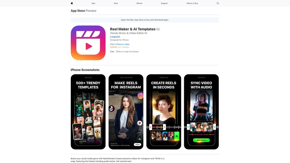 image for Reel Maker & AI Templates