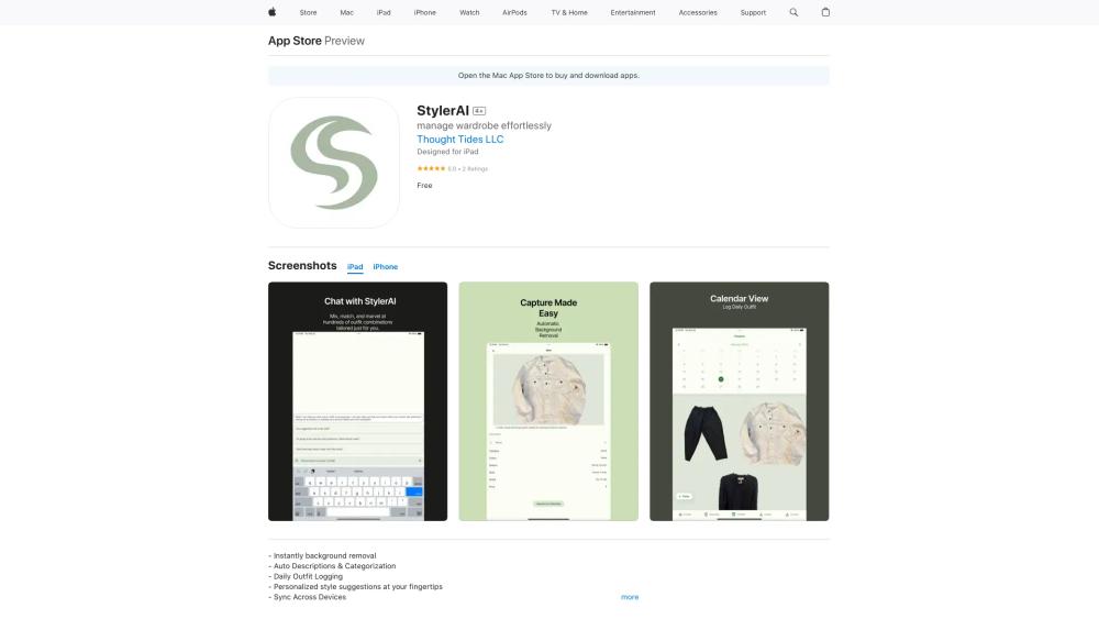 image for StylerAI Wardrobe App