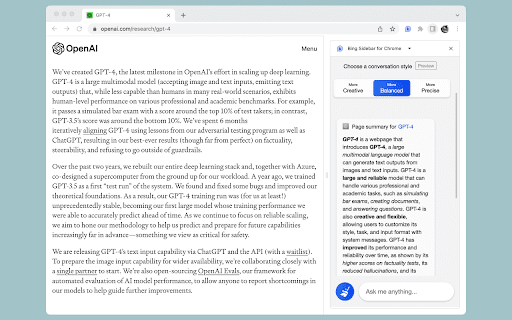 image for Copilot sidebar for Chrome