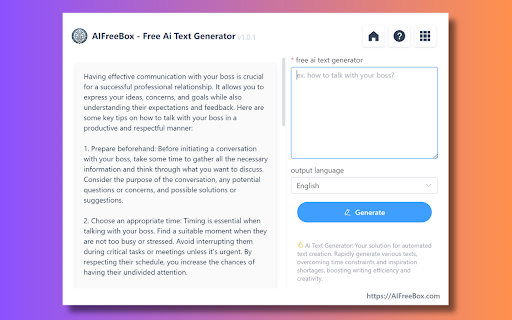 image for AI Text Generator: Writing Tool - AIFreeBox
