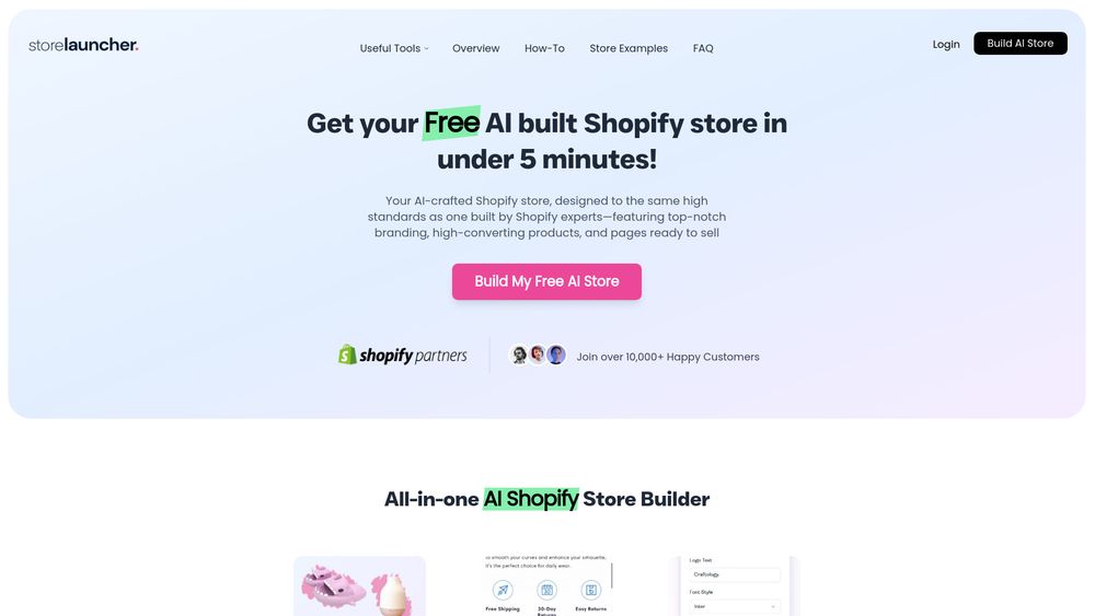 image for StoreLauncher - Free AI Powered Shopify Store Builder