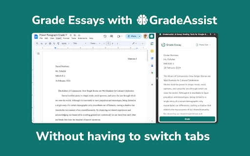 image for GradeAssist: AI Essay Grading Tools for Google Docs