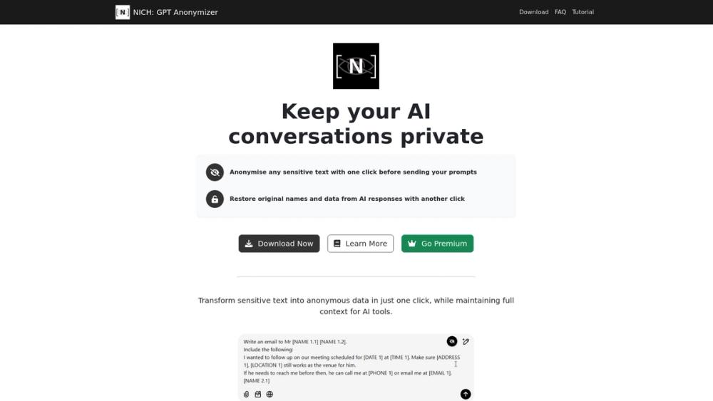 image for NICH: GPT Anonymizer