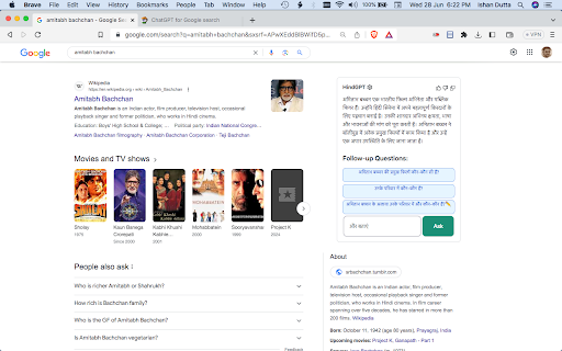 image for HindustanGPT: ChatGPT™, Indian Language on Google™