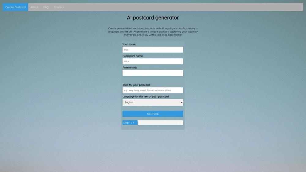 image for AI Postcard Generator