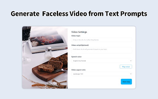 image for AI Faceless Video Generator