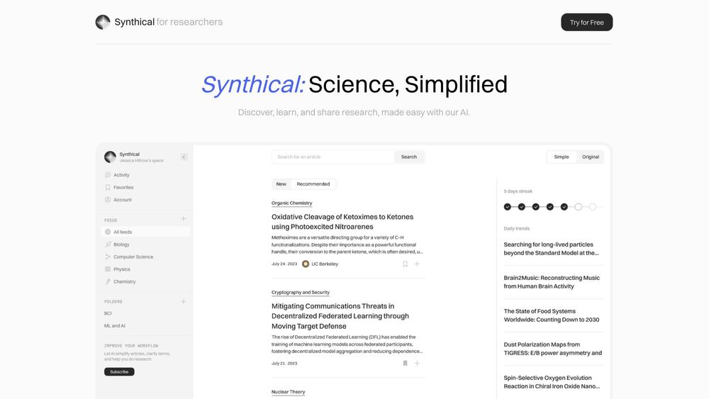 image for Synthical: Science, Simplified