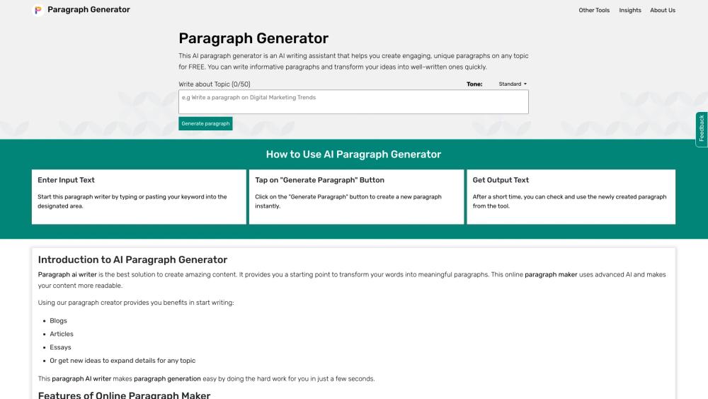 image for Paragraph Generator