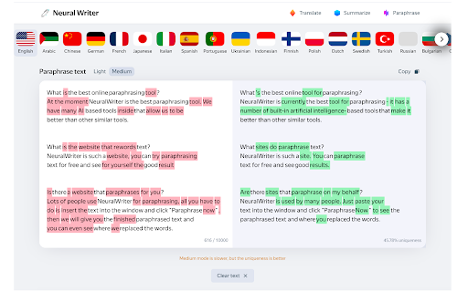 image for NeuralWriter — rewriting and paraphrasing