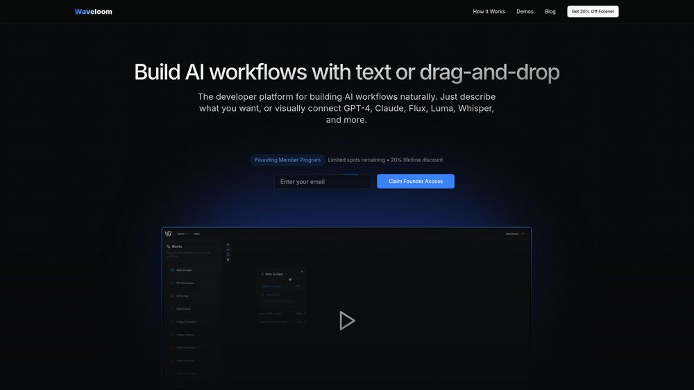 image for Waveloom - Visual AI Workflow Builder