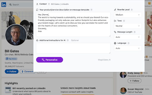 image for Personalized LinkedIn Message Assistant