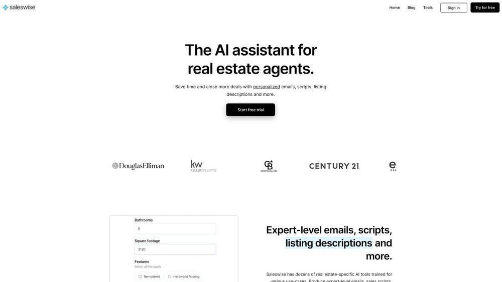 image for Saleswise | AI Tools for Real Estate Agents