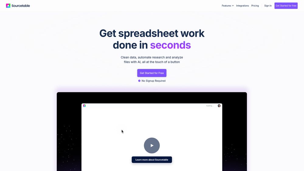 image for Sourcetable - AI spreadsheet