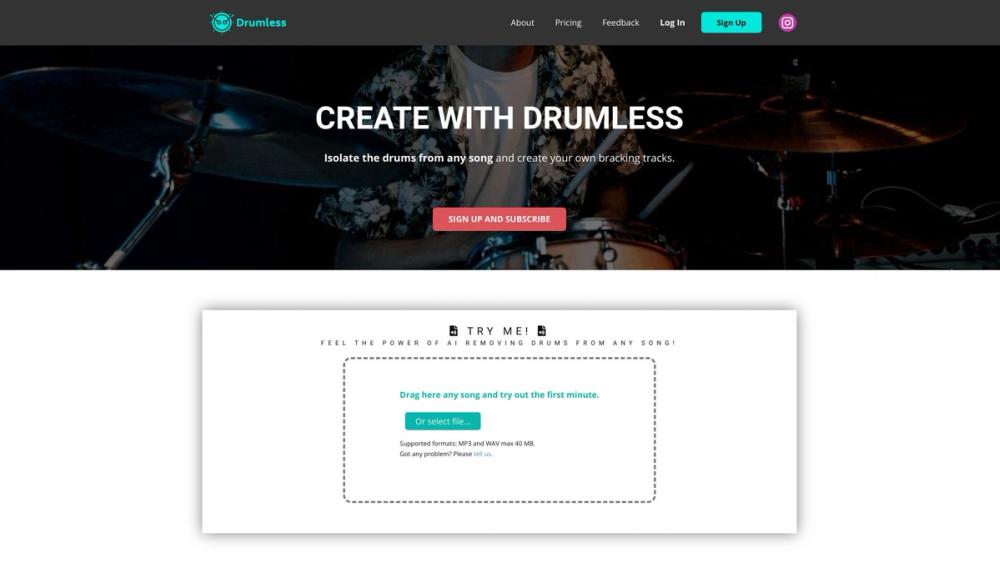 image for Drumless : Drums Remover