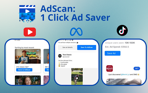 image for AdScan: Save Facebook, TikTok & YouTube Ads