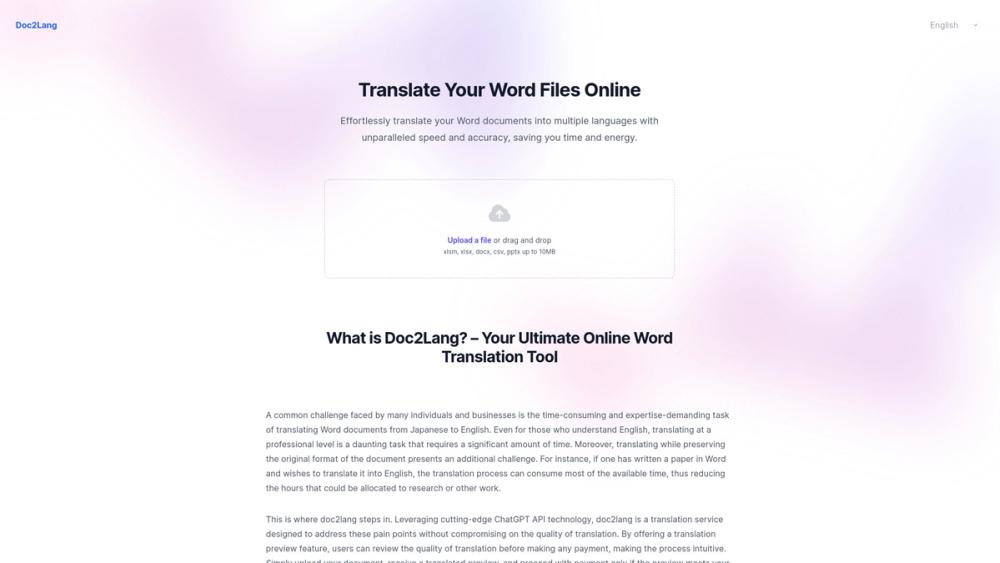image for Online Word Translator By GPT