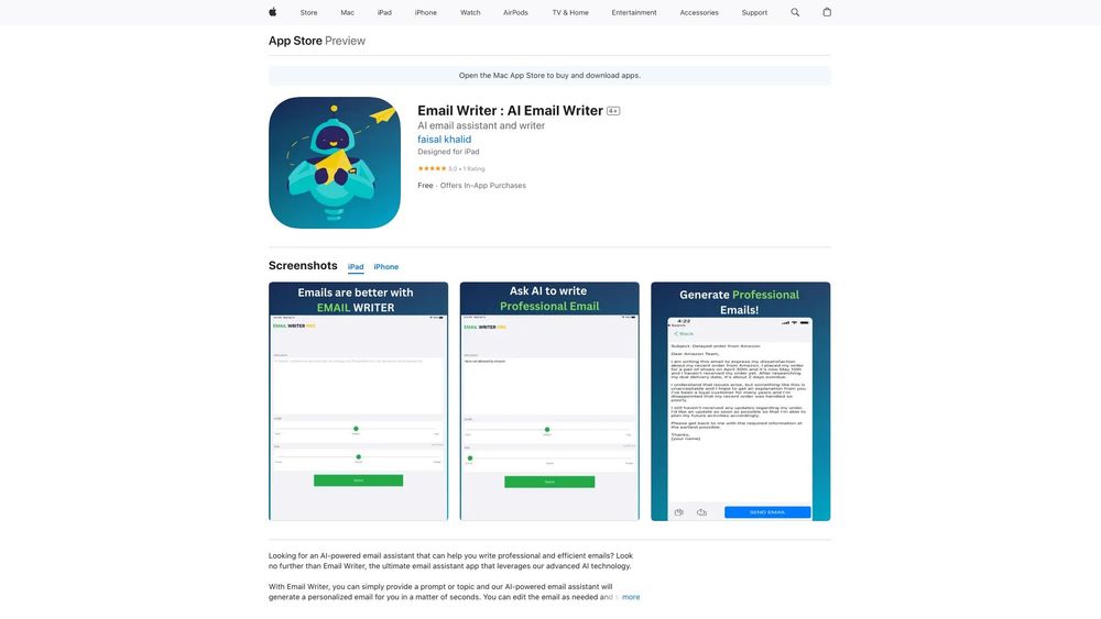 image for Email Writer - AI Email CHATGPT iOS APP