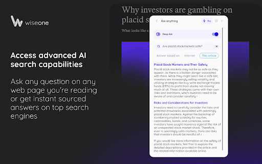 image for Wiseone - Your AI Search & Reading Copilot